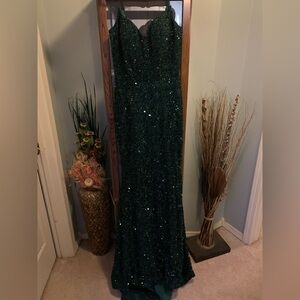 Emerald Green Sequin Prom Dress